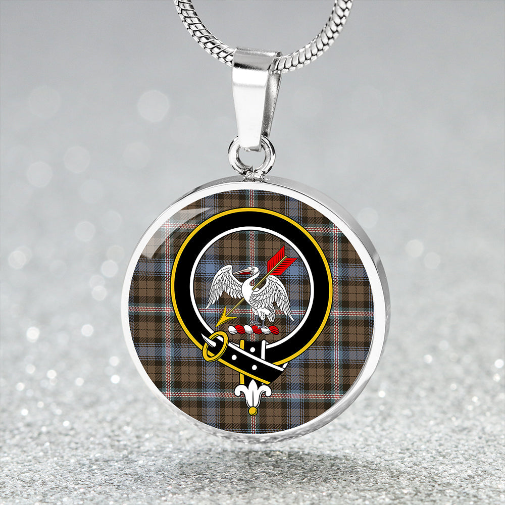 Gammell Weathered Tartan Crest Circle Necklace