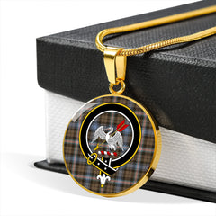 Gammell Weathered Tartan Crest Circle Necklace