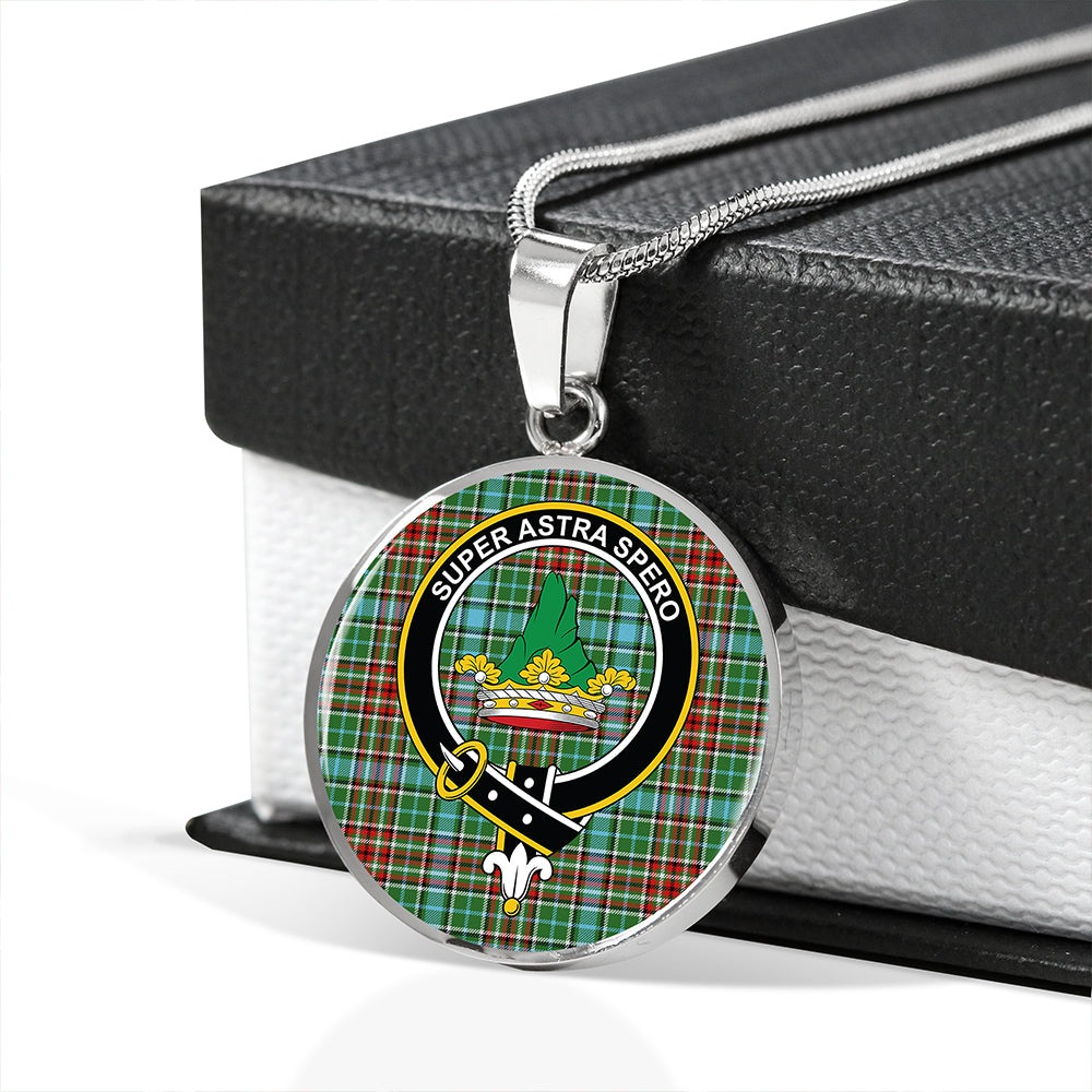 Gayre Modern Tartan Crest Circle Necklace