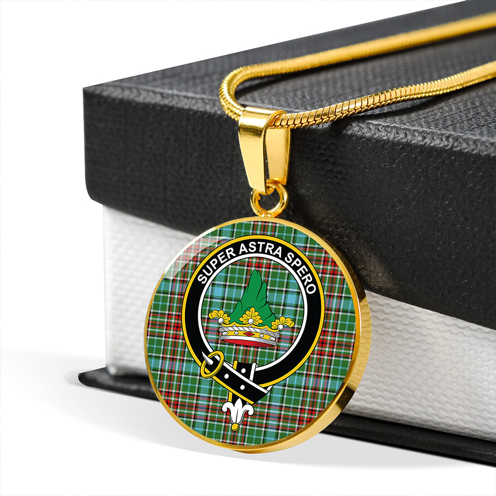 Gayre Modern Tartan Crest Circle Necklace