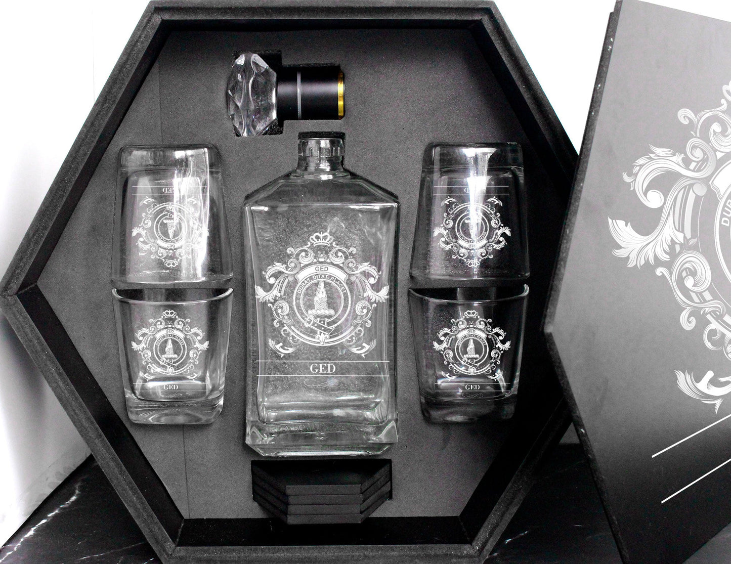 Ged Tartan Clan Decanter Set