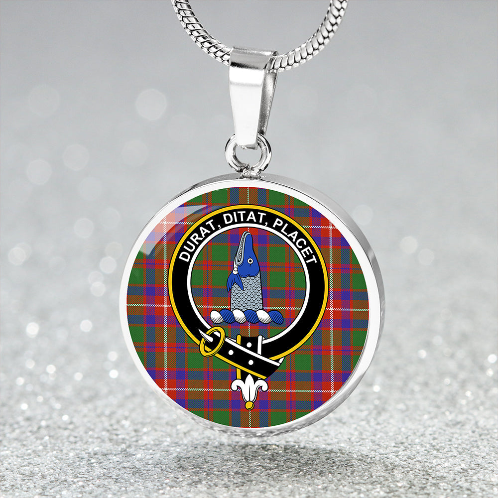 Geddes Ancient Tartan Crest Circle Necklace