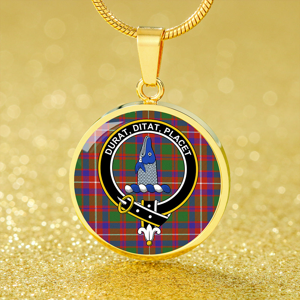 Geddes Ancient Tartan Crest Circle Necklace