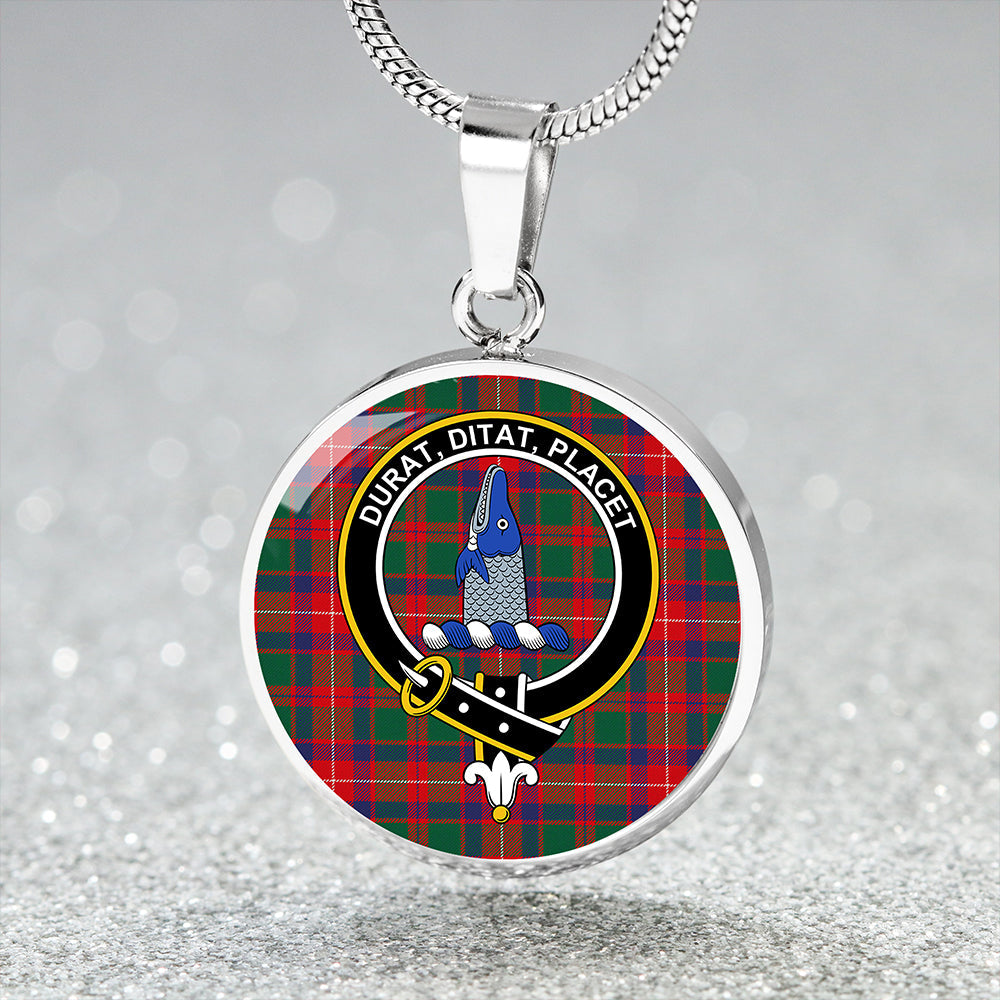 Geddes Modern Tartan Crest Circle Necklace