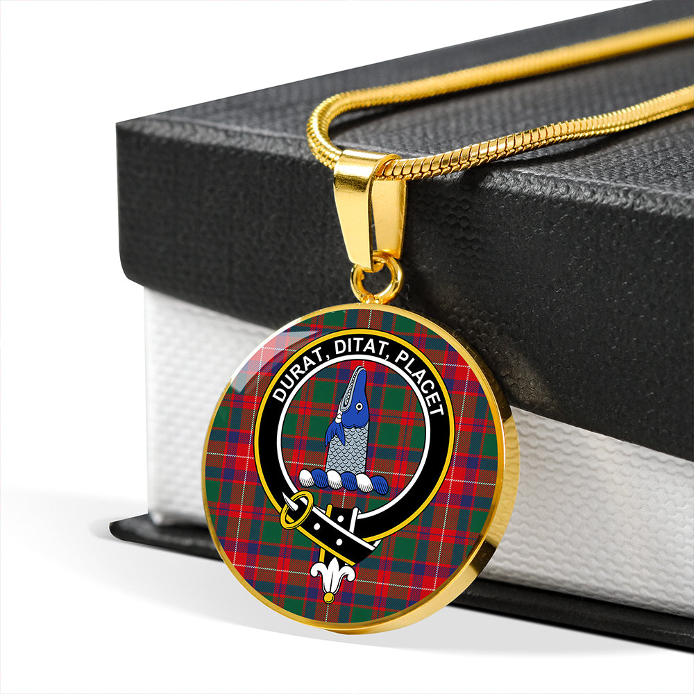 Geddes Modern Tartan Crest Circle Necklace