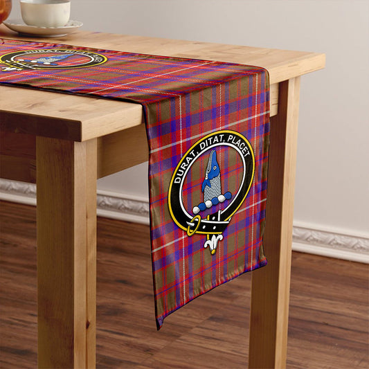 Geddes Weathered Tartan Crest Table Runner