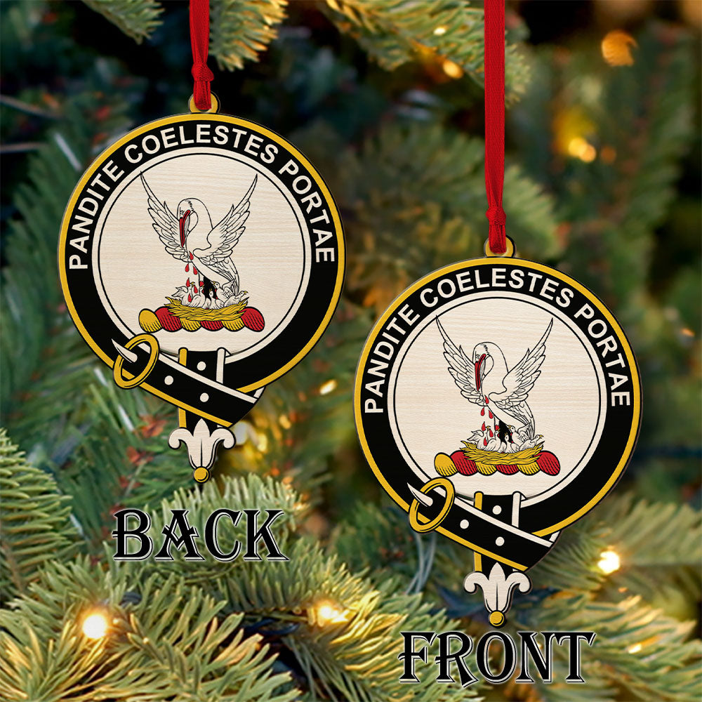 Gibbs Tartan Crest Wood Acrylic Ornament