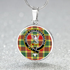 Gibson (Gibbs) Modern Tartan Crest Circle Necklace