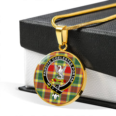 Gibson (Gibbs) Modern Tartan Crest Circle Necklace