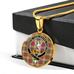 Gibson (Gibbs) Weathered Tartan Crest Circle Necklace