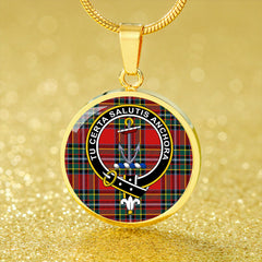 Gillespie Modern Tartan Crest Circle Necklace