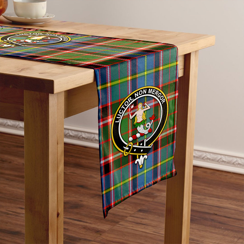 Glass Tartan Crest Table Runner