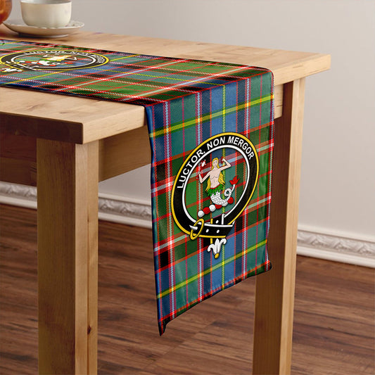 Glass Tartan Crest Table Runner