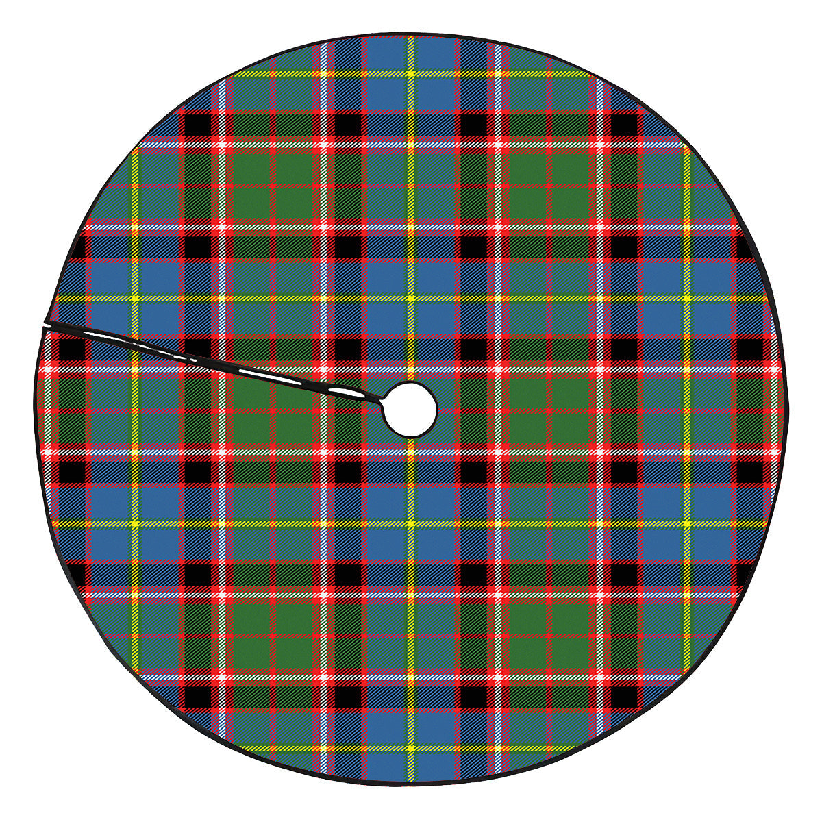 Glass Tartan Plaid Christmas Tree Skirt