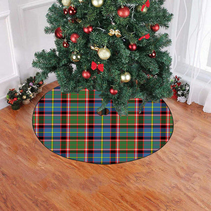 Glass Tartan Plaid Christmas Tree Skirt