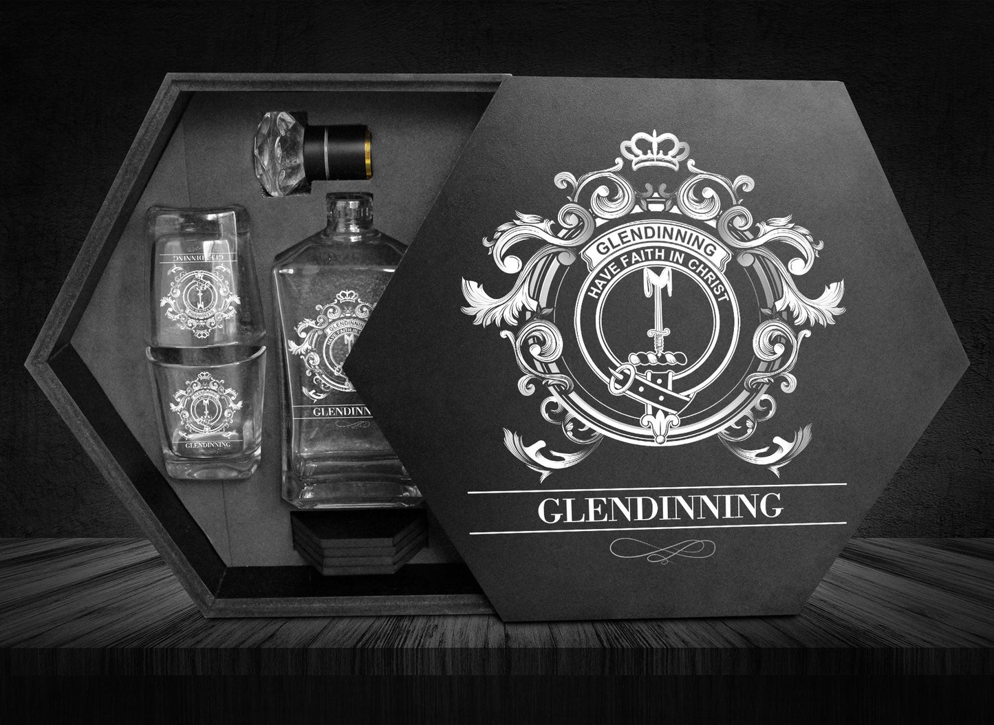 Glendinning Tartan Clan Decanter Set