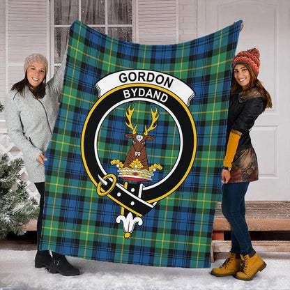 Gordon Ancient Tartan Crest Premium Blanket