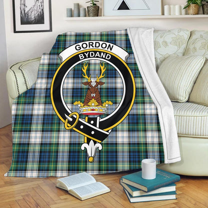 Gordon Dress Ancient Tartan Crest Premium Blanket