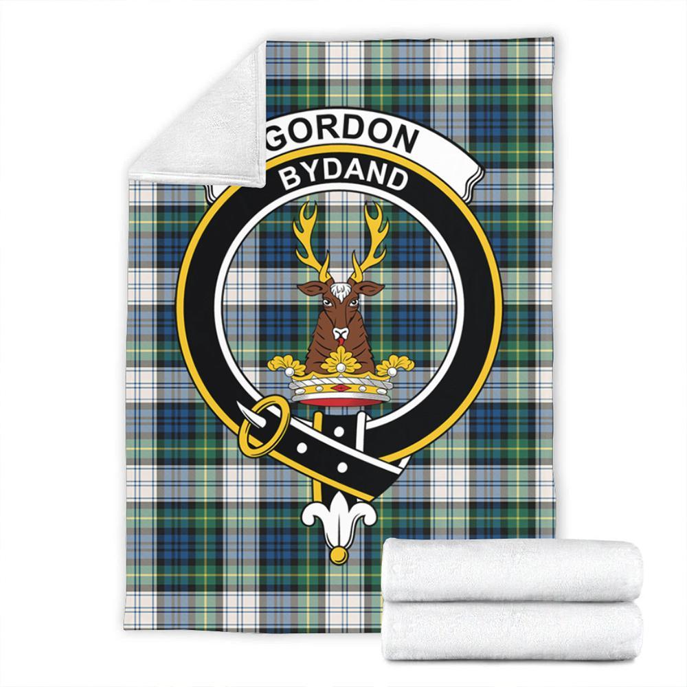 Gordon Dress Ancient Tartan Crest Premium Blanket