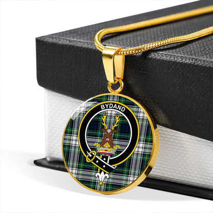 Gordon Dress Modern Tartan Crest Circle Necklace