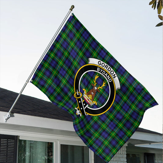 Gordon Modern Tartan Classic Crest House Flag