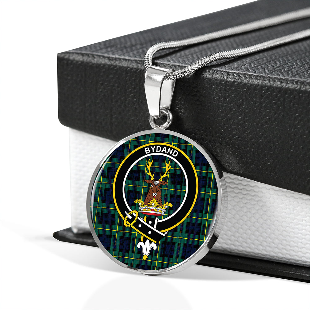 Gordon Modern Tartan Crest Circle Necklace