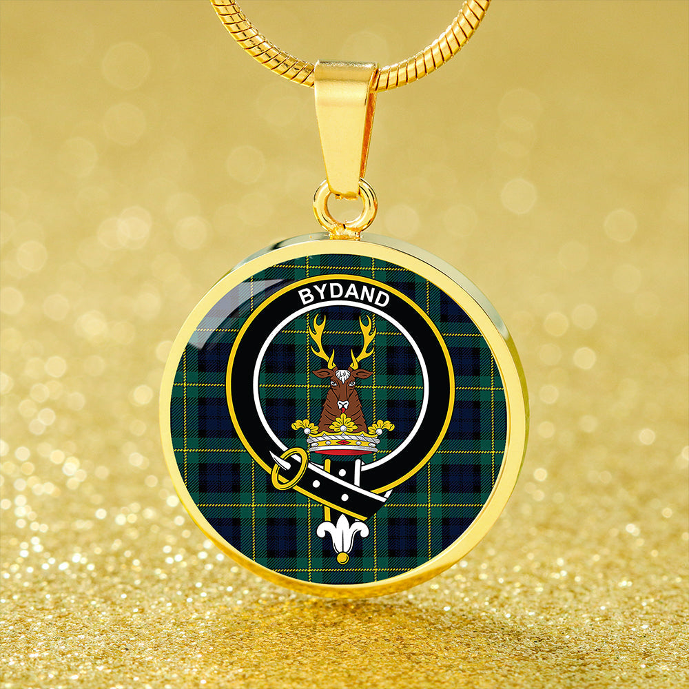 Gordon Modern Tartan Crest Circle Necklace