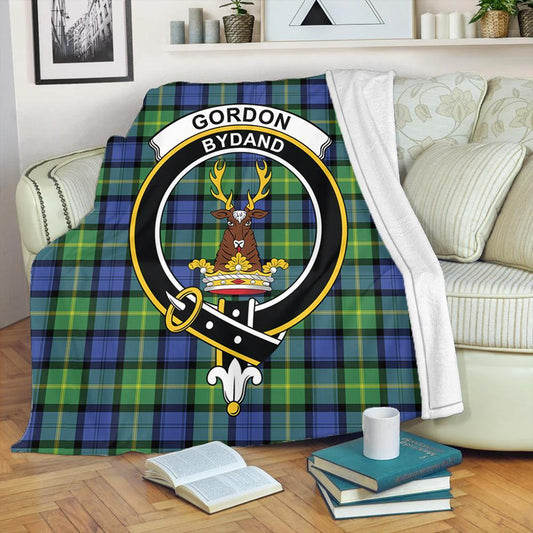 Gordon Old Ancient Tartan Crest Premium Blanket