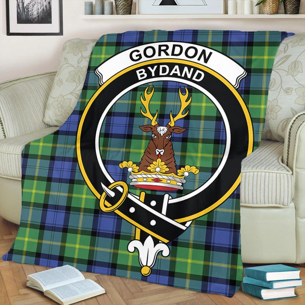 Gordon Old Ancient Tartan Crest Premium Blanket