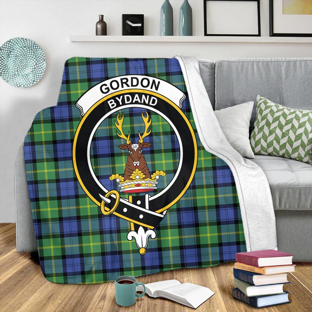 Gordon Old Ancient Tartan Crest Premium Blanket