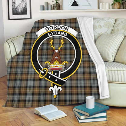 Gordon Weathered Tartan Crest Premium Blanket