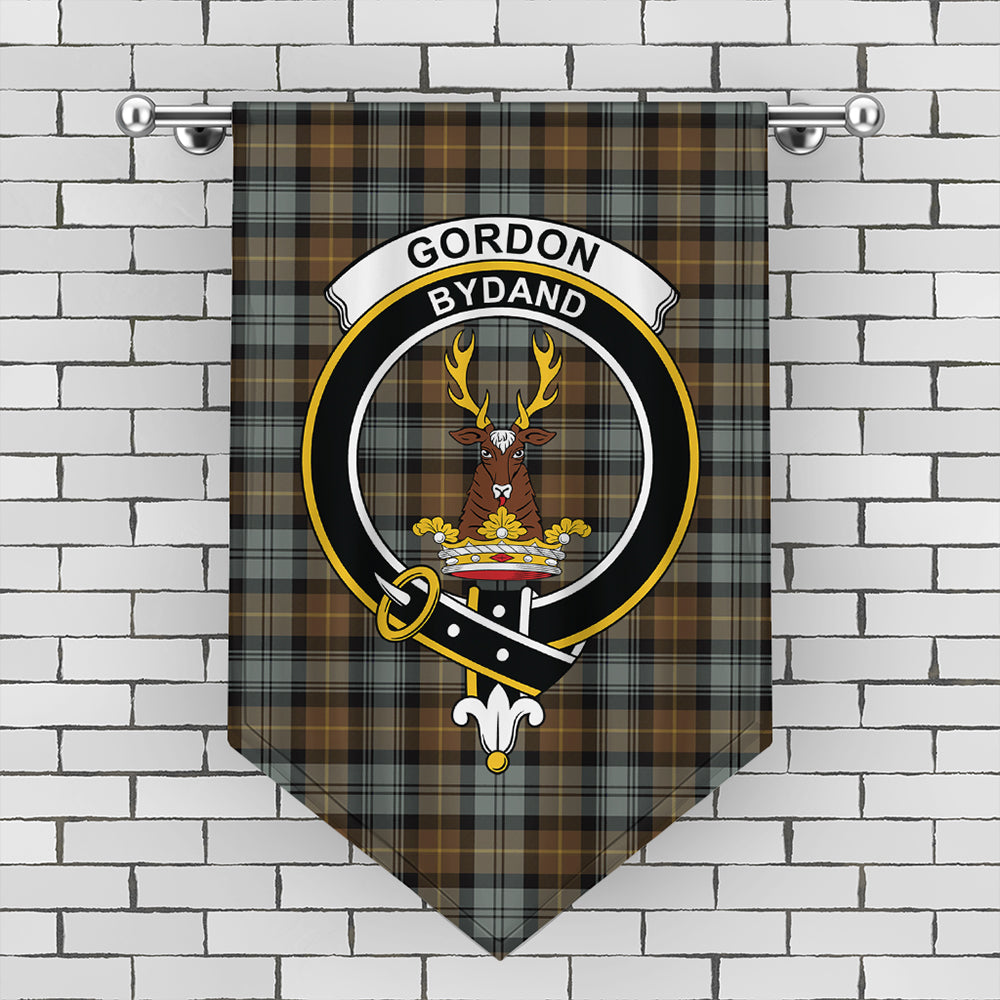 Gordon Weathered Tartan Crest Gonfalon