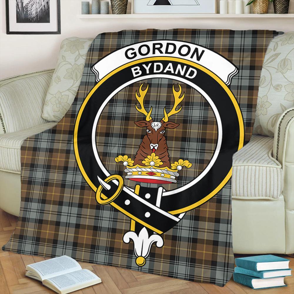 Gordon Weathered Tartan Crest Premium Blanket