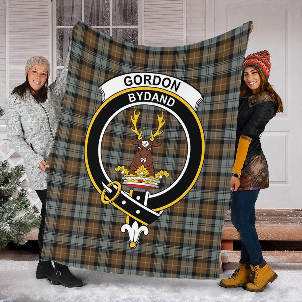 Gordon Weathered Tartan Crest Premium Blanket