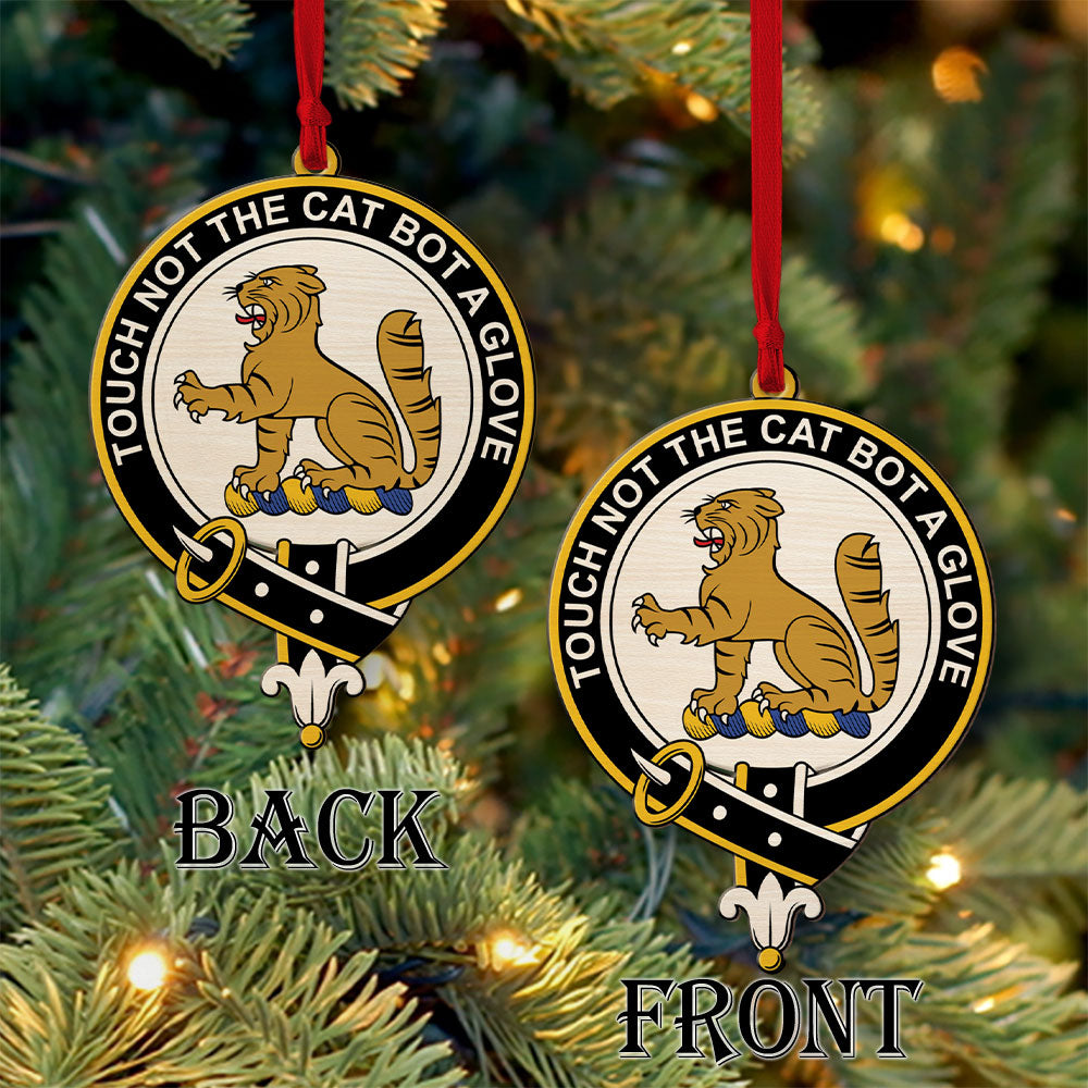 Gow (or McGouan) Tartan Crest Wood Acrylic Ornament