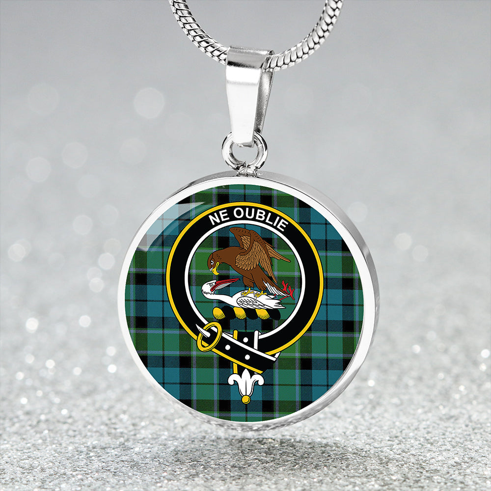 Graham of Menteith Ancient Tartan Crest Circle Necklace