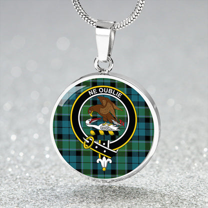 Graham of Menteith Ancient Tartan Crest Circle Necklace