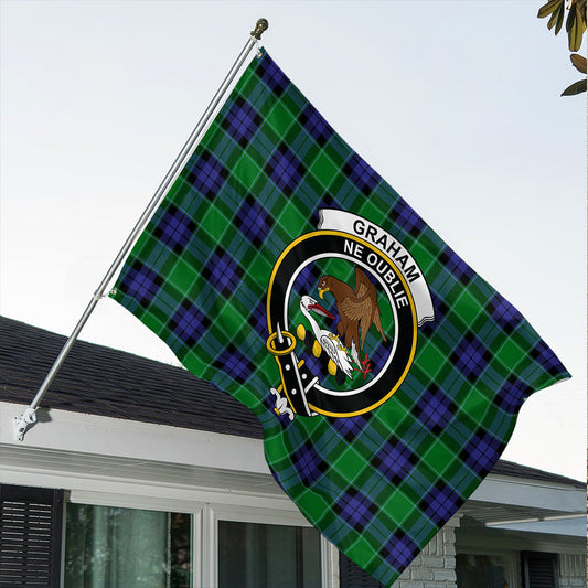 Graham of Menteith Modern Tartan Classic Crest House Flag