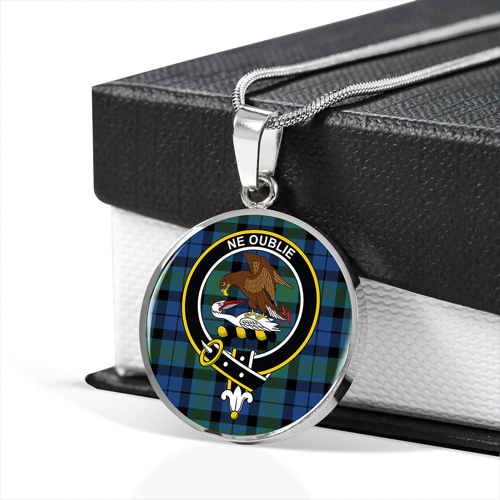 Graham of Menteith Modern Tartan Crest Circle Necklace