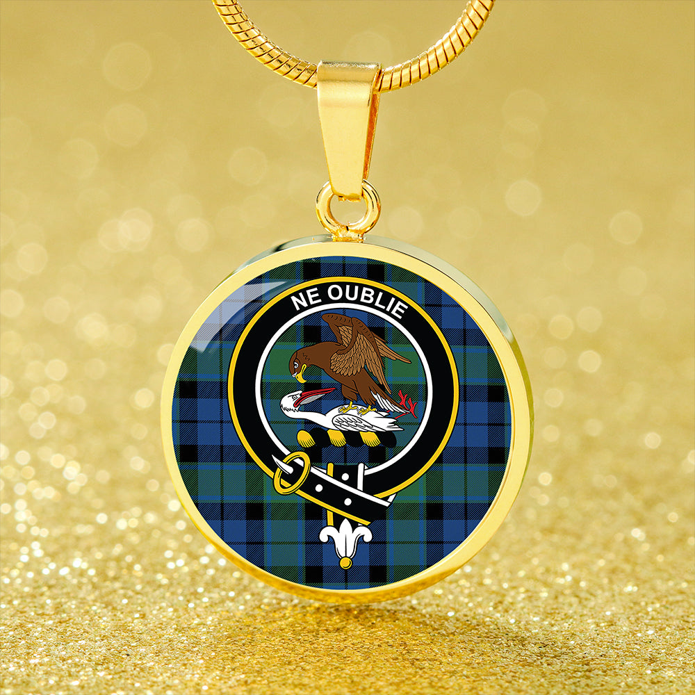Graham of Menteith Modern Tartan Crest Circle Necklace