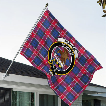 Graham of Menteith Red Tartan Classic Crest House Flag