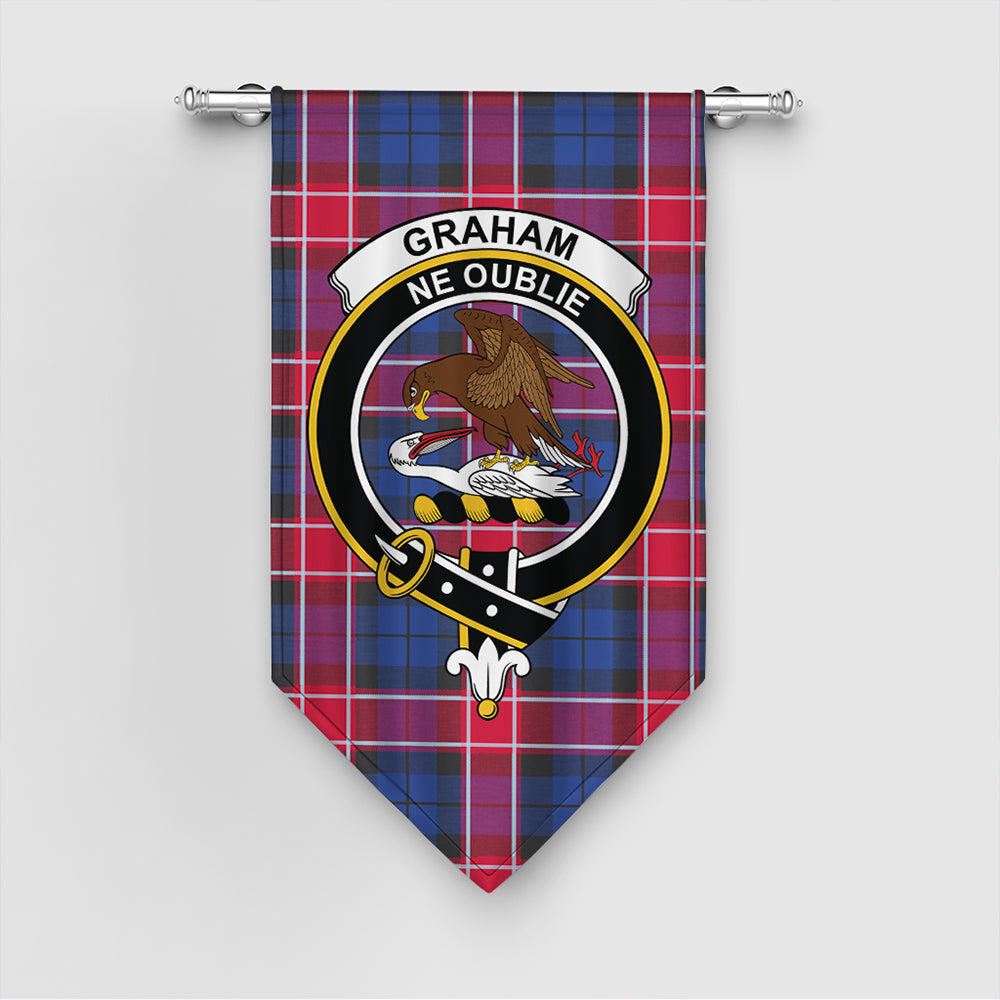 Graham of Menteith Red Tartan Crest Gonfalon