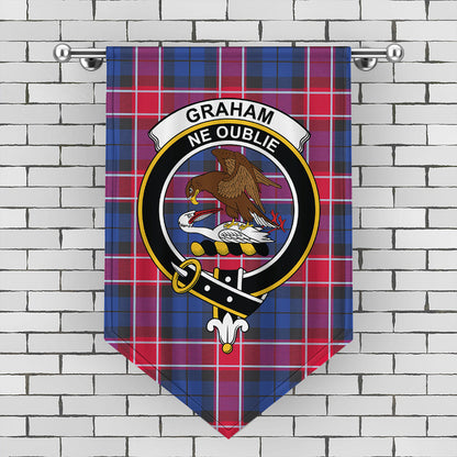 Graham of Menteith Red Tartan Crest Gonfalon