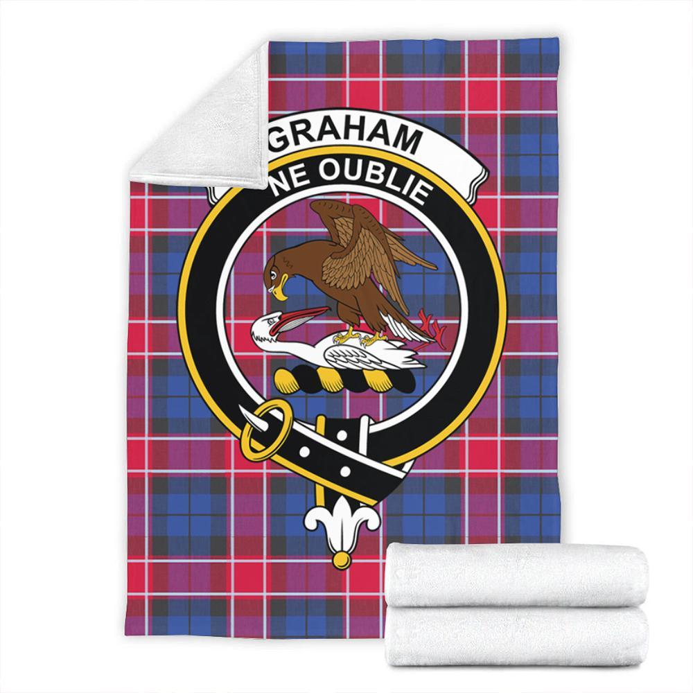 Graham of Menteith Red Tartan Crest Premium Blanket