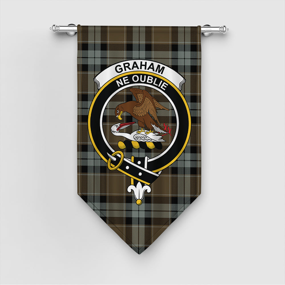 Graham of Menteith Weathered Tartan Crest Gonfalon