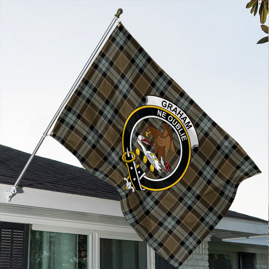 Graham of Menteith Weathered Tartan Classic Crest House Flag