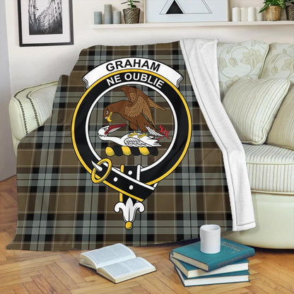 Graham of Menteith Weathered Tartan Crest Premium Blanket