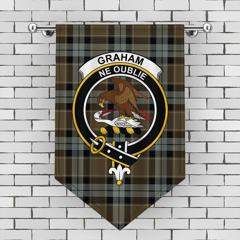 Graham of Menteith Weathered Tartan Crest Gonfalon