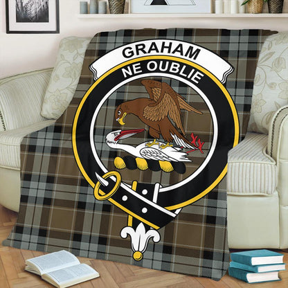 Graham of Menteith Weathered Tartan Crest Premium Blanket