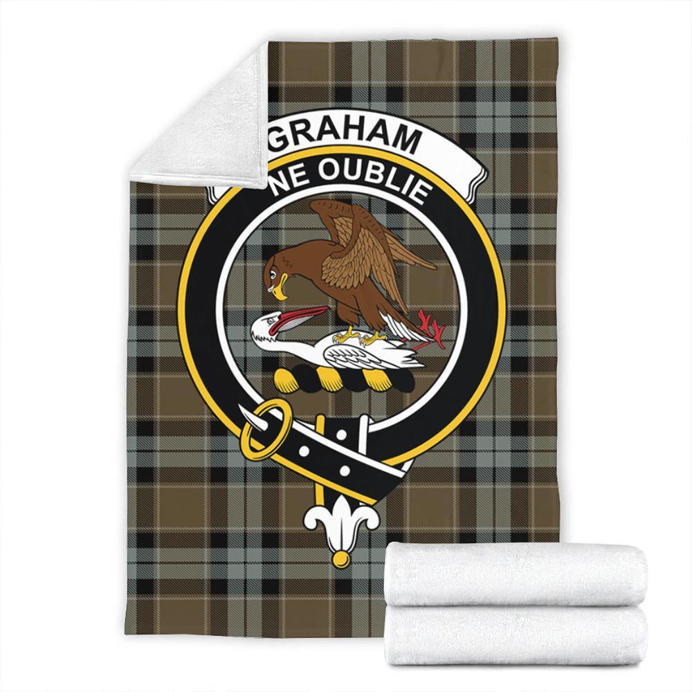 Graham of Menteith Weathered Tartan Crest Premium Blanket